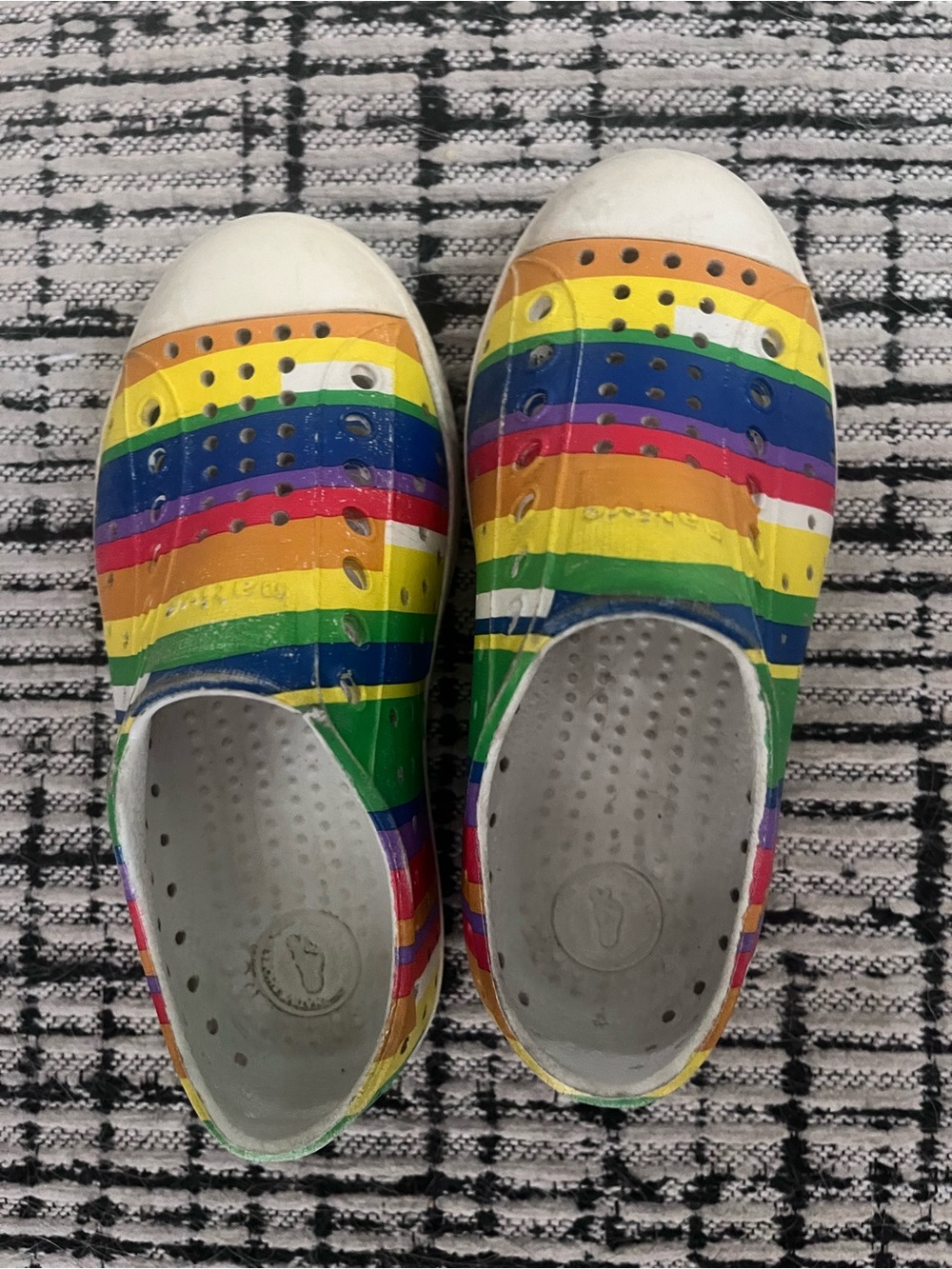Native kids Rainbow Stripe Slip-On Shoes